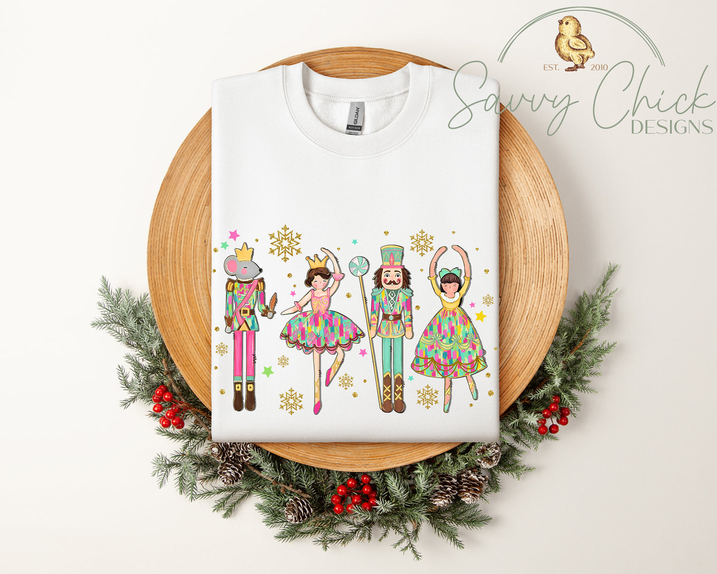Preppy Pink Nutcrackers Sweatshirt