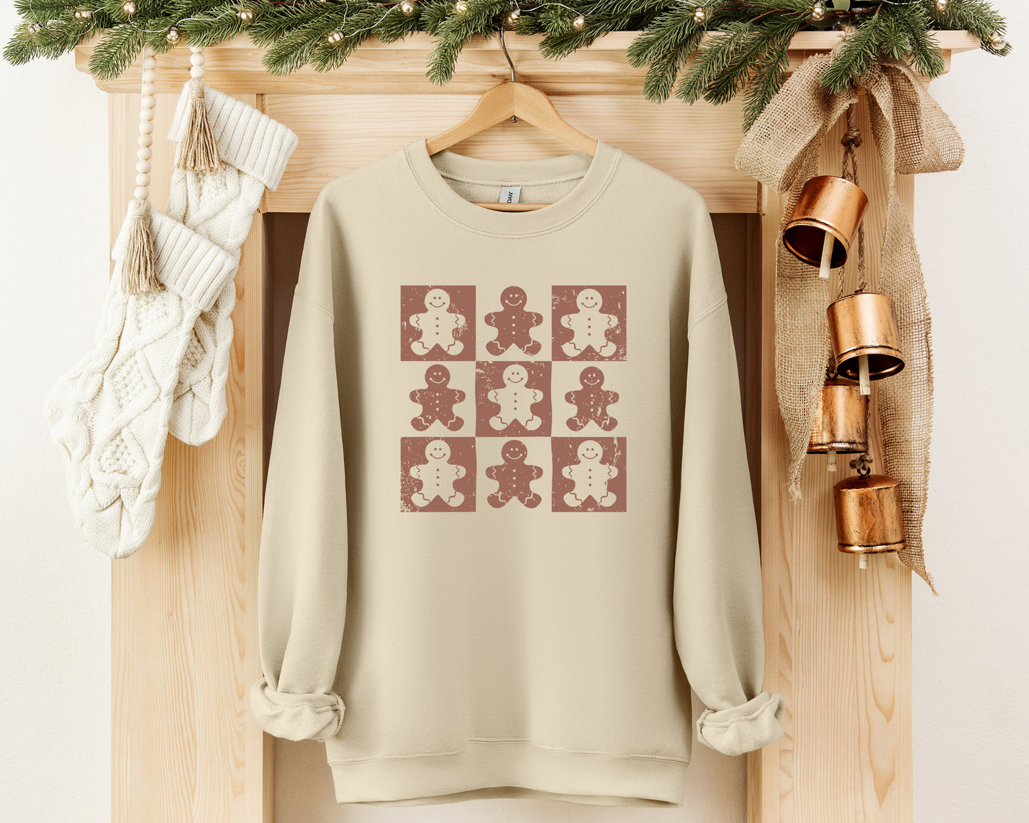 Checkered Gingerbread Christmas Sweatshirt