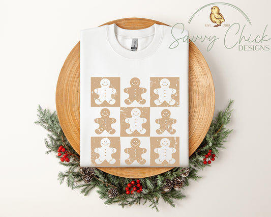 Checkered Gingerbread Christmas Sweatshirt