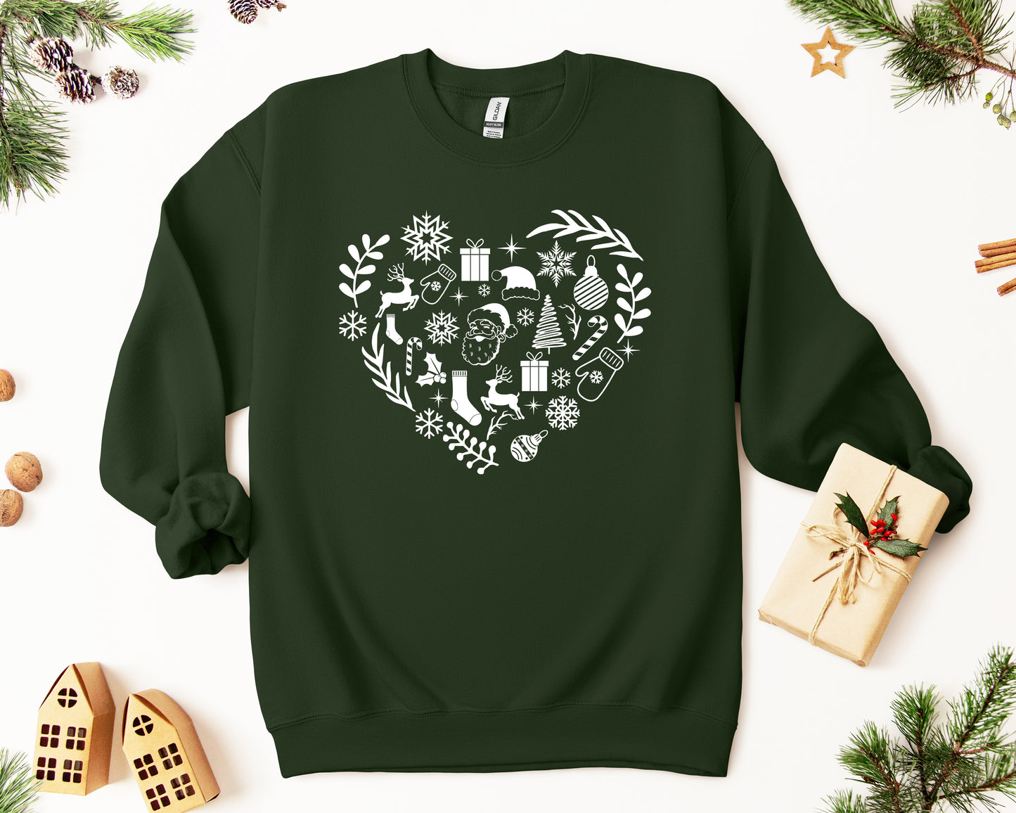 Scandinavian Christmas Heart Sweatshirt