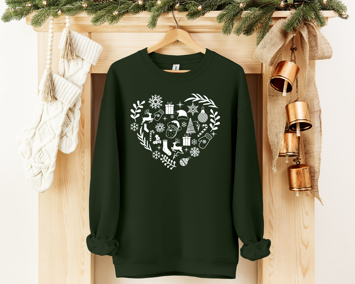 Scandinavian Christmas Heart Sweatshirt