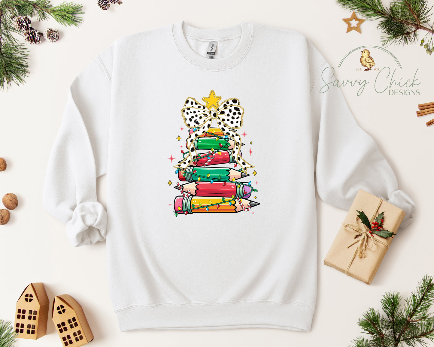 Teacher's Pencil Tree Sweatshirt