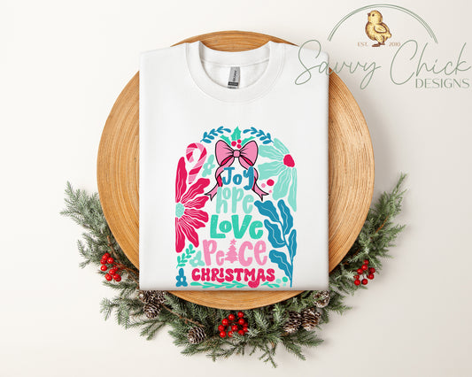 Peace & Pink Christmas Sweatshirt