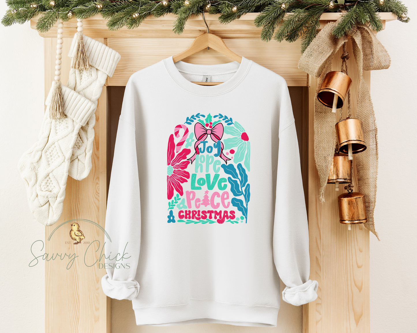 Peace & Pink Christmas Sweatshirt