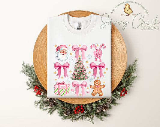 Preppy Santa & Coquettes Christmas Sweatshirt