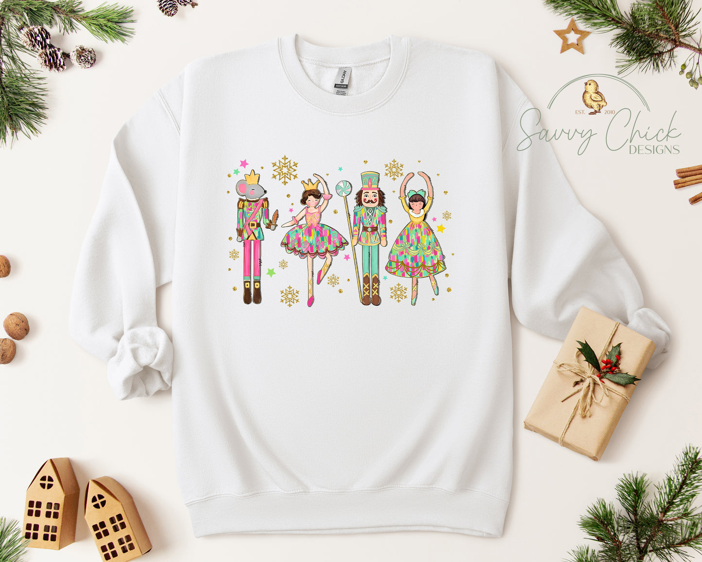 Preppy Pink Nutcrackers Sweatshirt