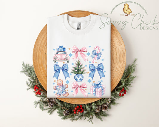 VW Bug & Coquettes Christmas Sweatshirt